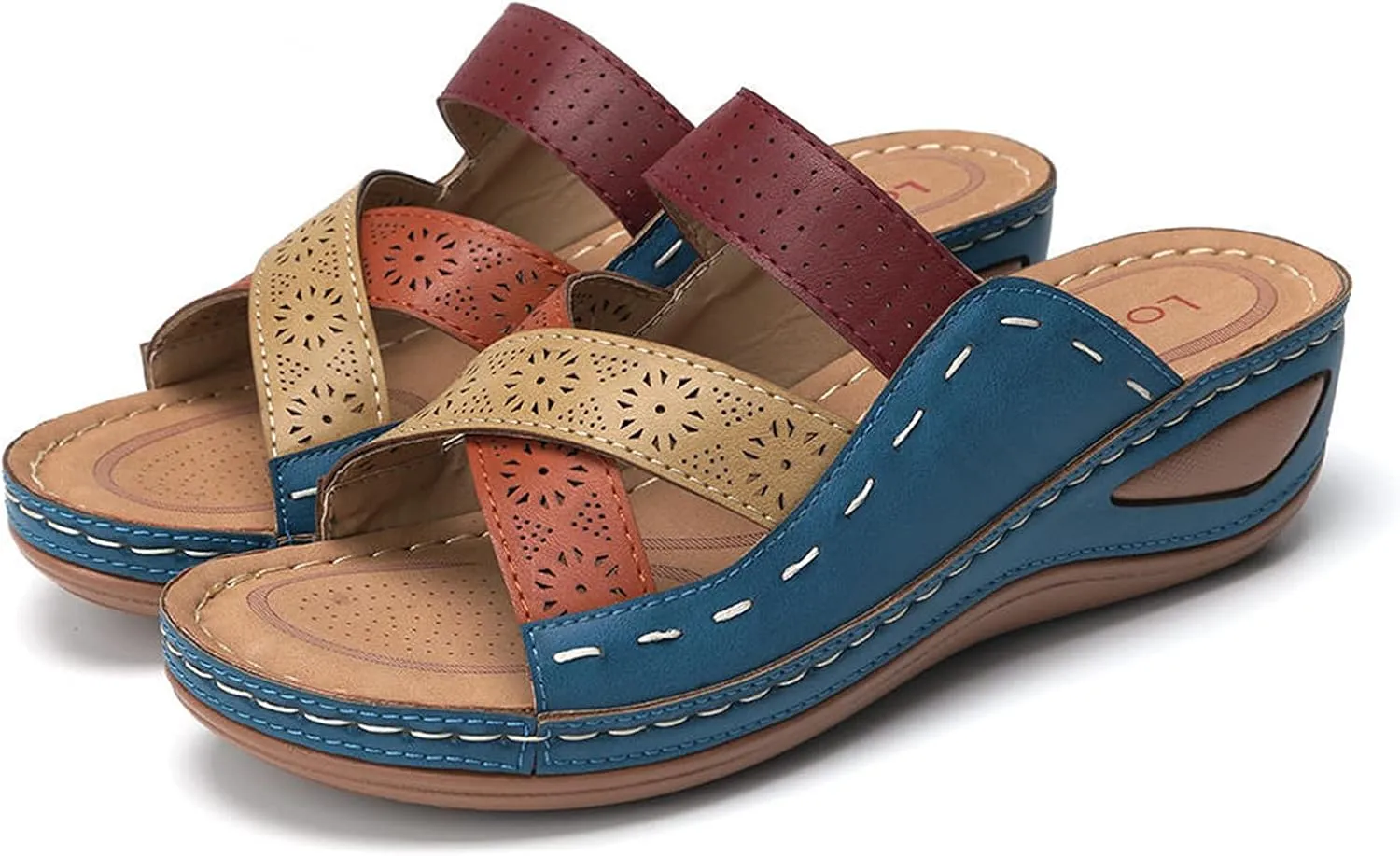 Ladmiple Sandals for Women Casual Summer 2023 Orthopedic Sandals with Arch Support Slippers Roman Open Toe Walking Shoes