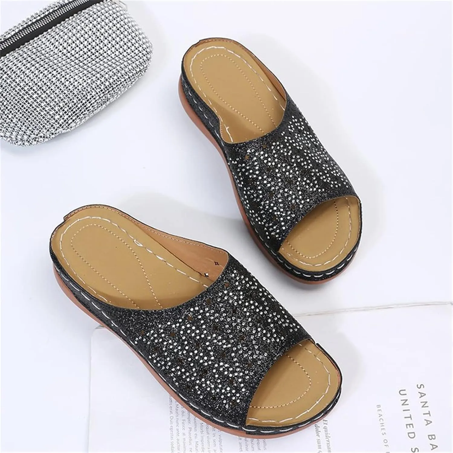 Ladmiple Sandals for Women Casual Summer Womens Dressy Orthopedic Sandal with Arch Support Roman Open Toe Flip Flop Shoe