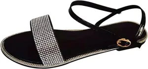 Ladmiple Sandals for Women Dressy Summer 2023 Crystal Cut Out Flip Flop Sandals Casual Beach Open Toe Flats Shoes Sandal