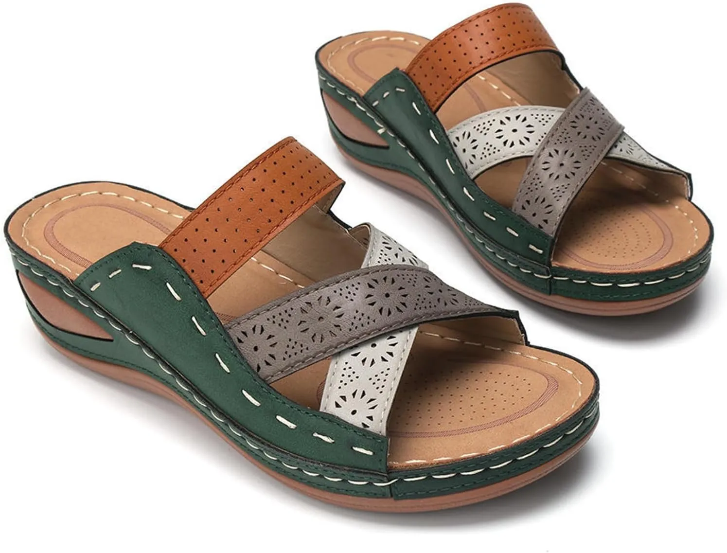 Ladmiple Sandals Women Comfortable Dressy Arch Support Orthopedic Orthotic Flip Flops Cute Walking Slides Summer Shoes 2024