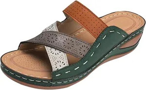 Ladmiple Sandals Women Comfortable Dressy Arch Support Orthopedic Orthotic Flip Flops Cute Walking Slides Summer Shoes 2024