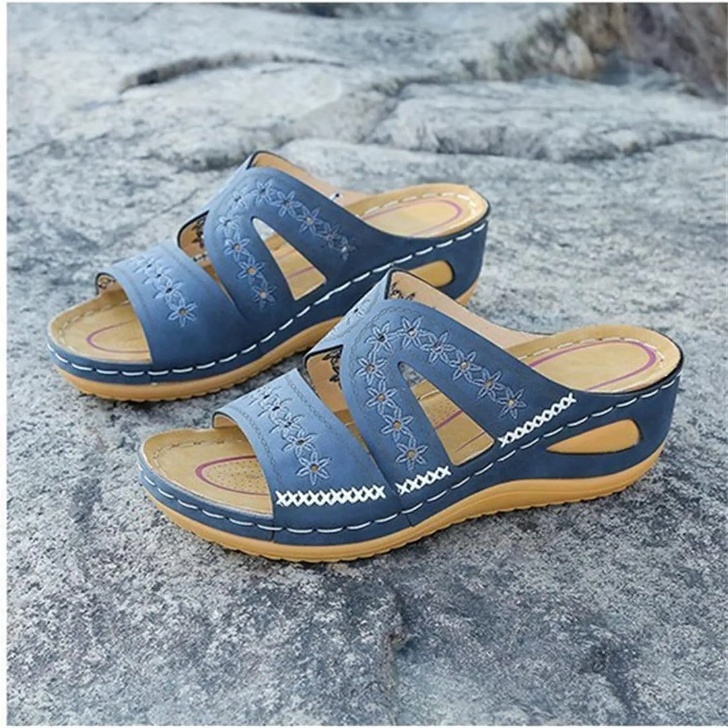 Ladmiple Sandals Women Comfortable Dressy Arch Support Walking Flip Flops Orthopedic Slippers Orthotic Slides Summer Shoes