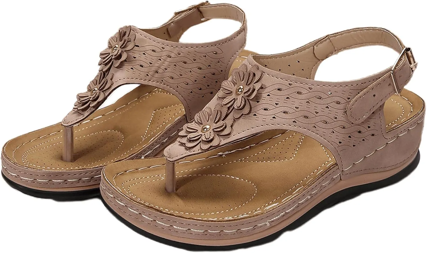Ladmiple Sandals Women Dressy Comfortable Flat Orthotic Flip Flops Casual Summer Walking Orthopedic Slides With Arch Support