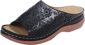 Ladmiple Sandals Women Fashion Floral Hollow-Out Orthopedic Flip Flops Arch Support Slipper Travel Beach Open Toe Sandal