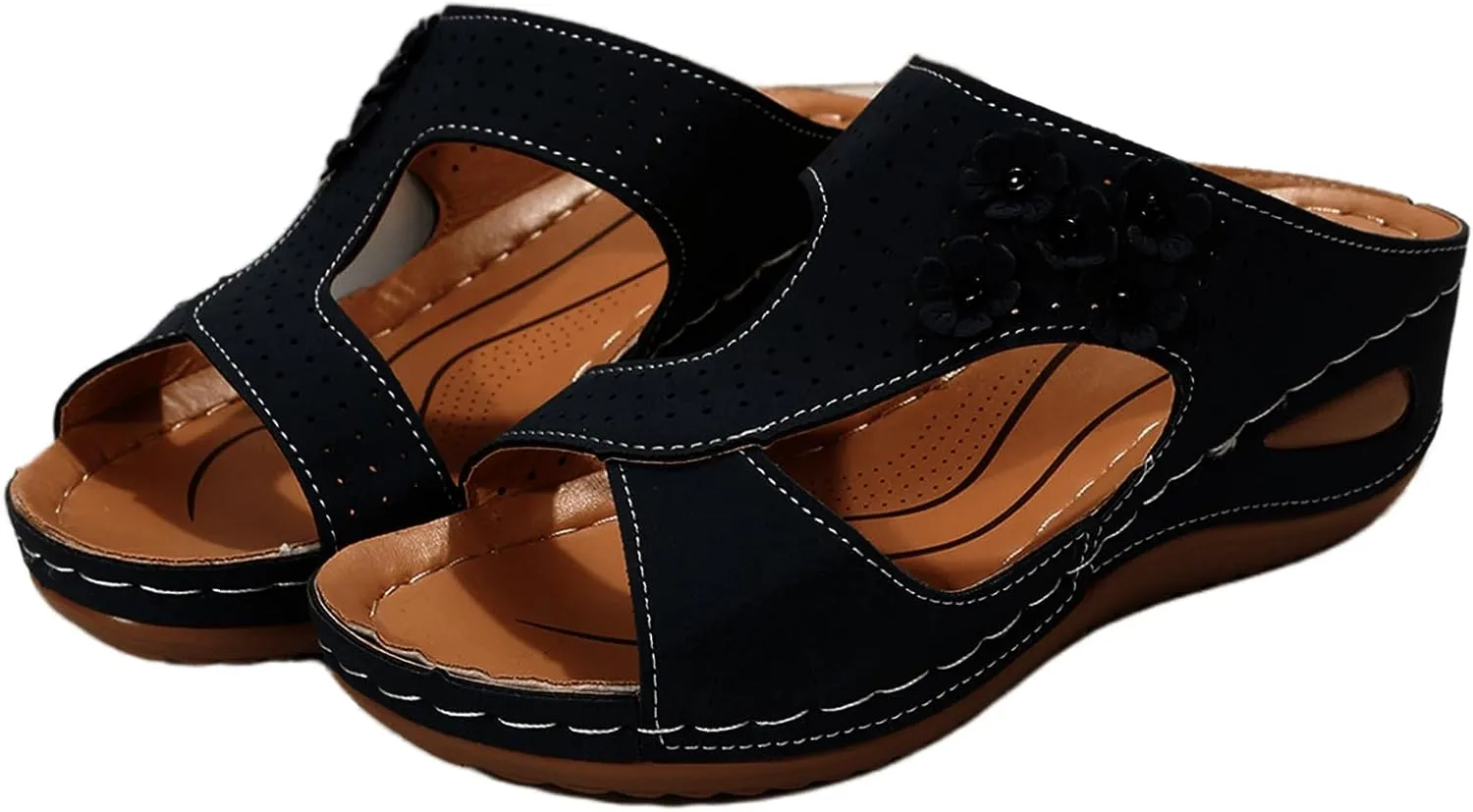 Ladmiple Womens Sandals Comfortable Walking Dressy Orthotic Flips Flops Plantar Fasciitis Arch Support Orthopedic Slippers
