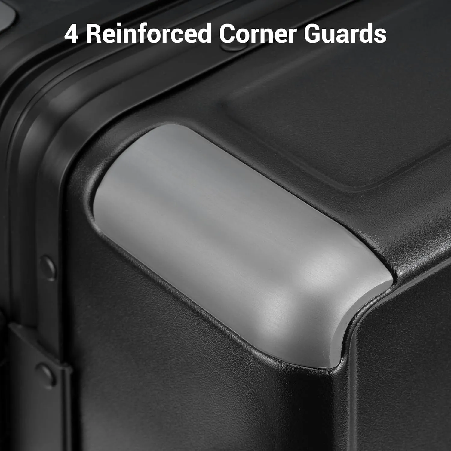 LEVEL8 Zipperless Carry On Suitcase Airline Approved with Aluminum Frame, Lightweight Hard Shell Luggage with Spinner Wheels, Metal Travel Luggage with Packing Organizers, 20 Inch, Black