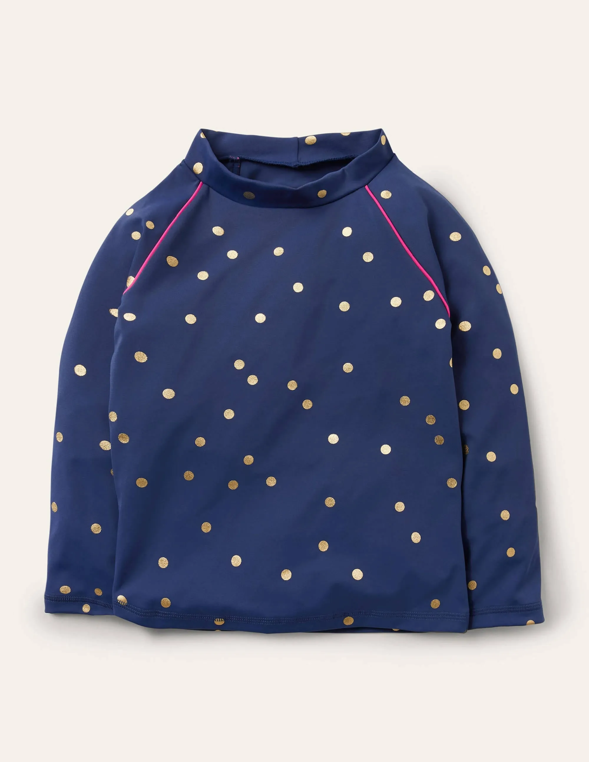 Long-sleeved Rash Vest-Deep Sea Blue Foil Spot