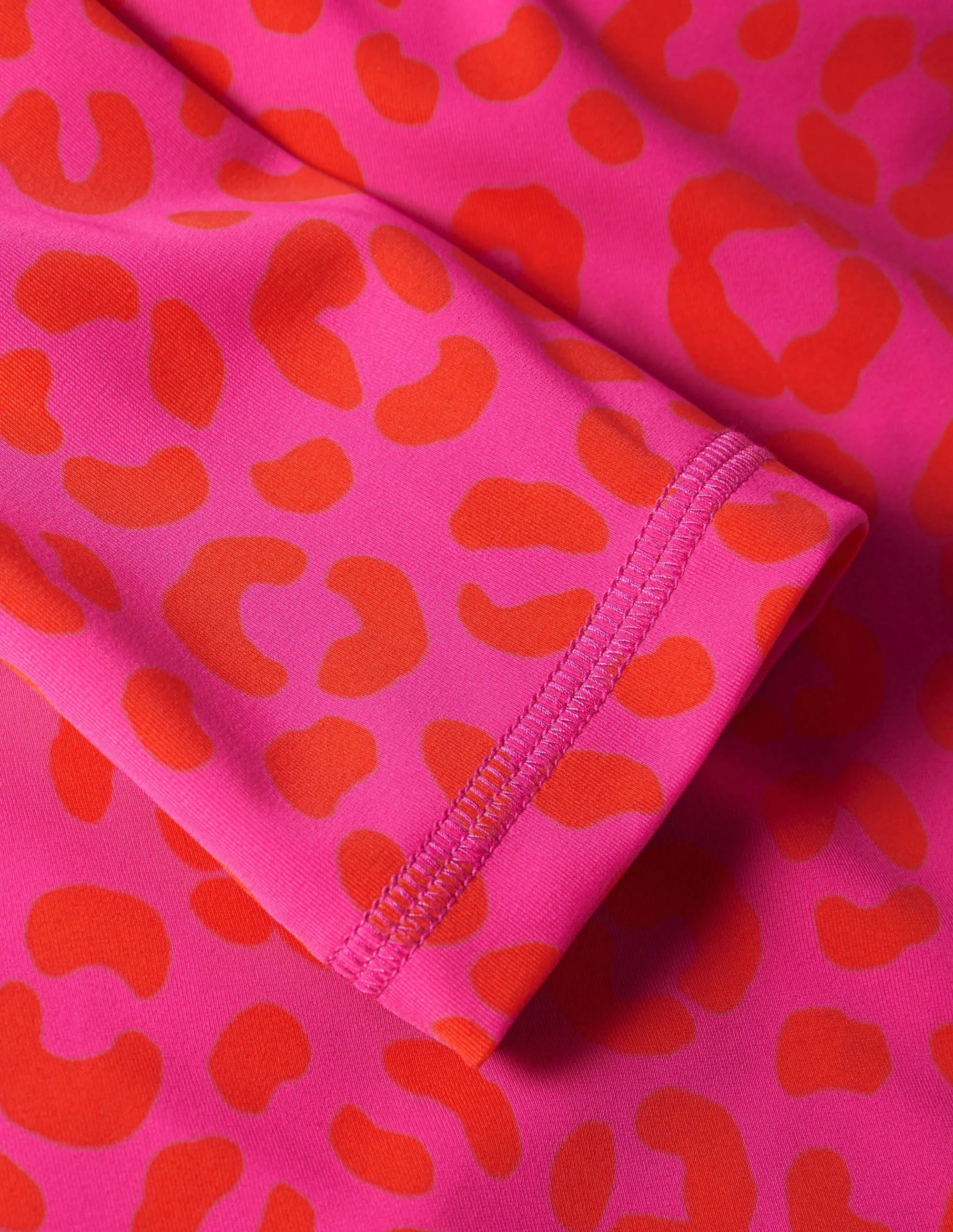 Long-sleeved Rash Vest-Fuchsia Pink Leopard
