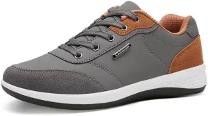 Men Lightweight PU Leather Casual Sneakers for Walking Sport Running