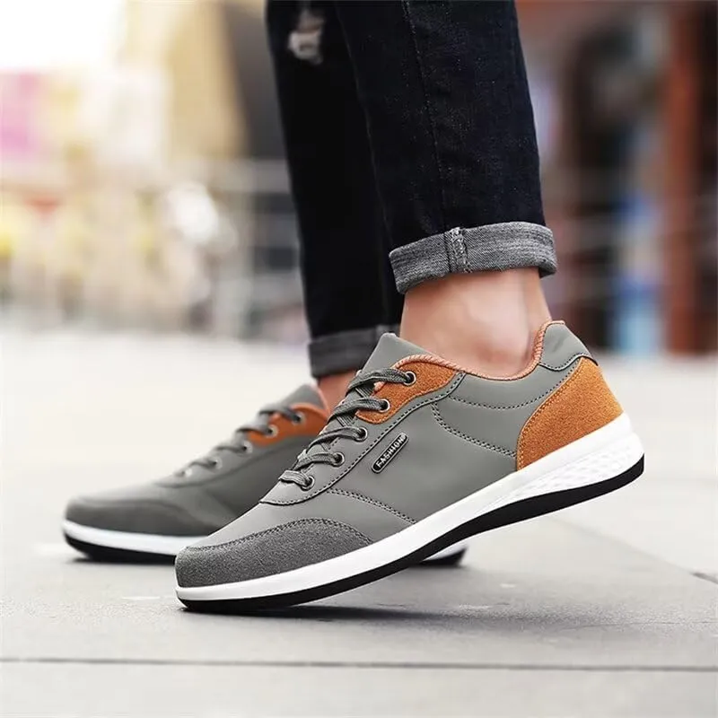 Men Lightweight PU Leather Casual Sneakers for Walking Sport Running