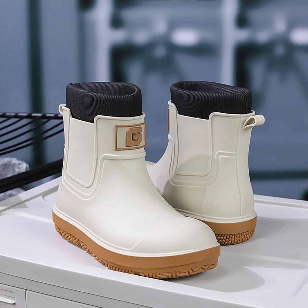 Men Short Ankle Boots Women Waterproof Rain Boots Outdoor Garden Shoes