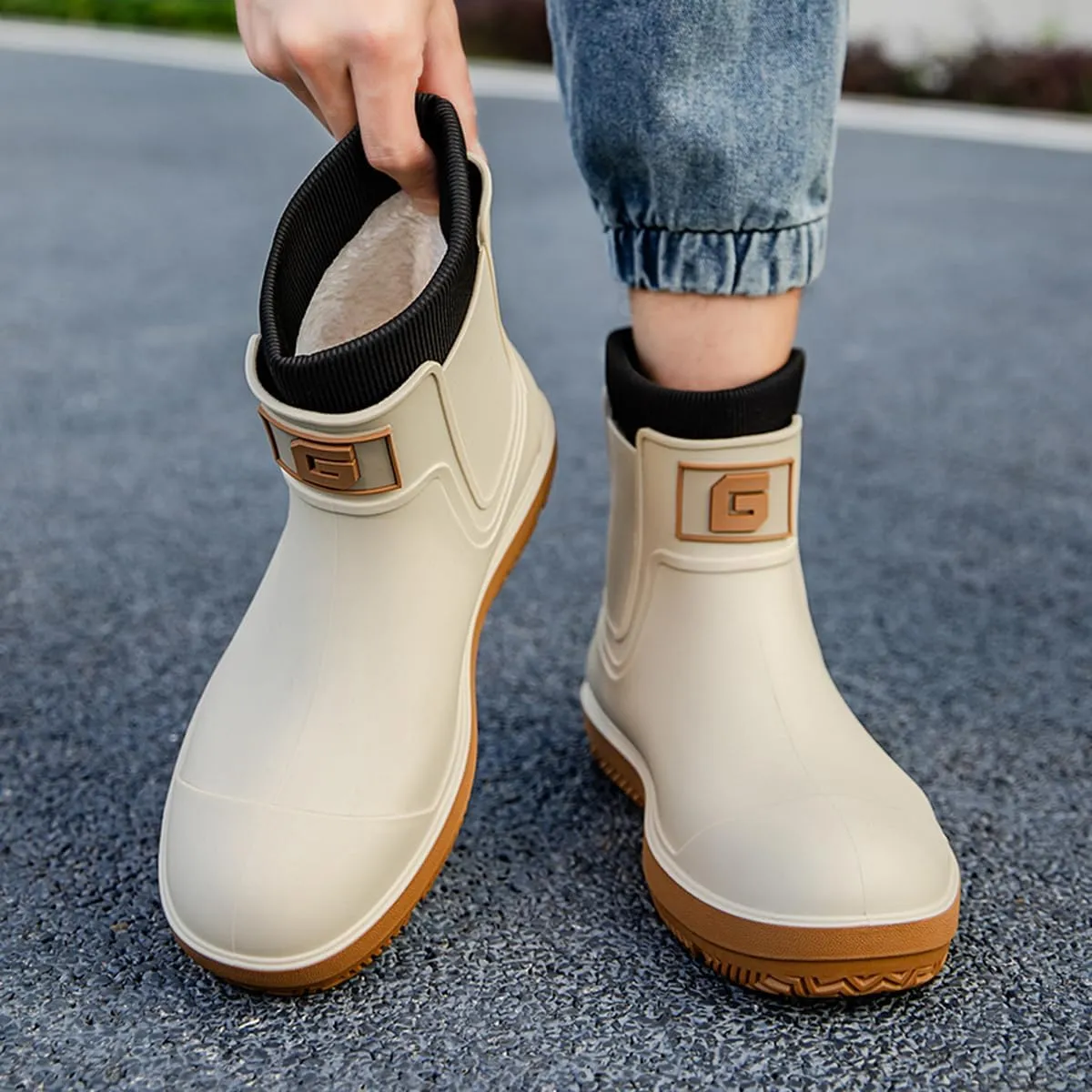 Men Short Ankle Boots Women Waterproof Rain Boots Outdoor Garden Shoes