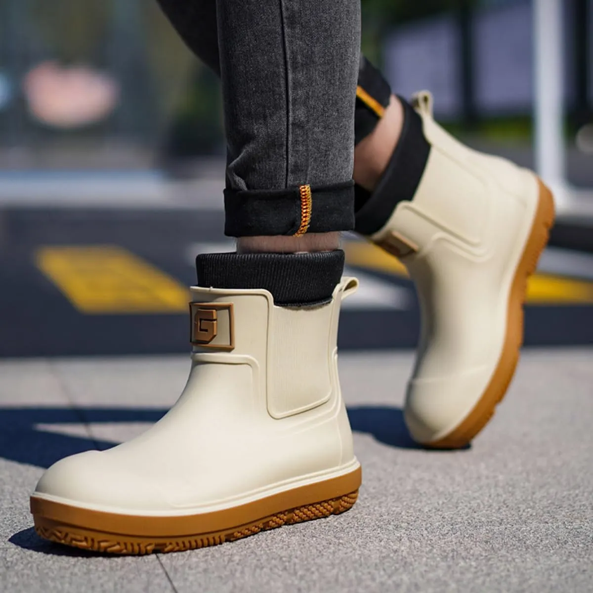 Men Short Ankle Boots Women Waterproof Rain Boots Outdoor Garden Shoes