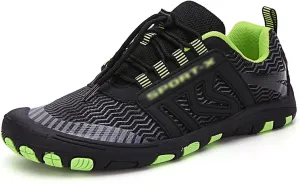 Men Women Breathable Water Shoes for Climbing Hiking Upstream Shoes Outdoor Beach Swimming Shoes Barefoot Sneakers (Color : Black Green, Size : 8.5)