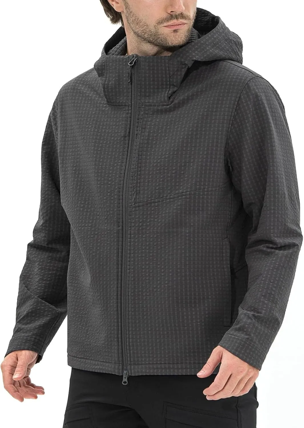 Men's Lightweight Windbreaker Hiking Softshell Jacket Water-resistant Full Zip Hoodies Golf Jackets