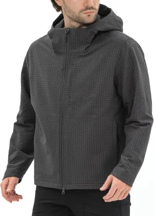 Men's Lightweight Windbreaker Hiking Softshell Jacket Water-resistant Full Zip Hoodies Golf Jackets
