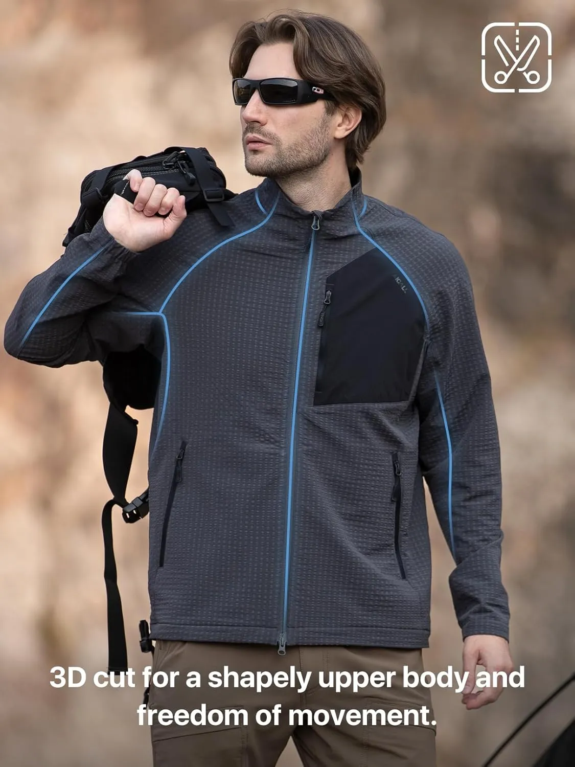 Men's Lightweight Windbreaker Hiking Softshell Jacket Water-resistant Full Zip Hoodies Golf Jackets