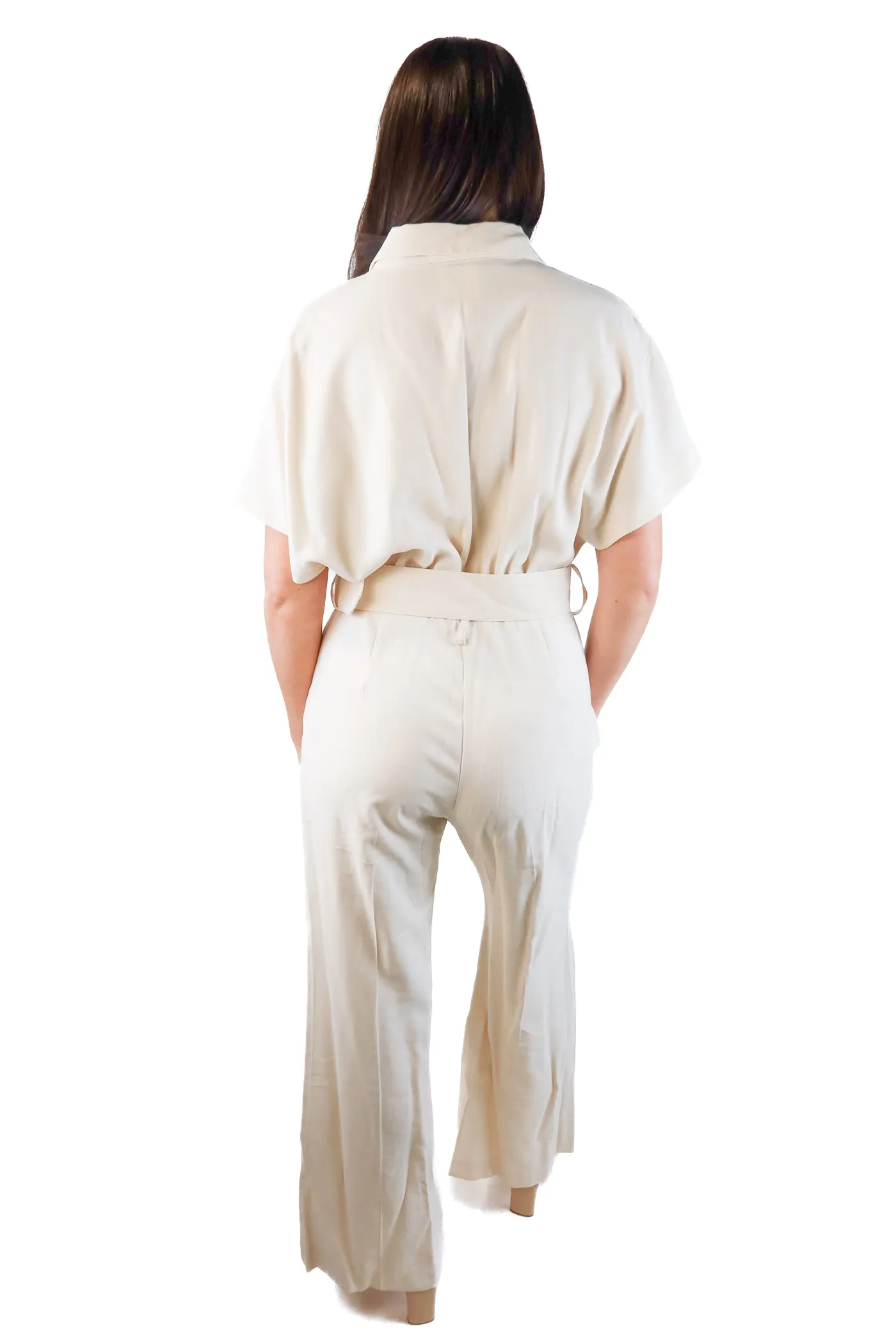MNG Cream Jumpsuit (L; retail $80)