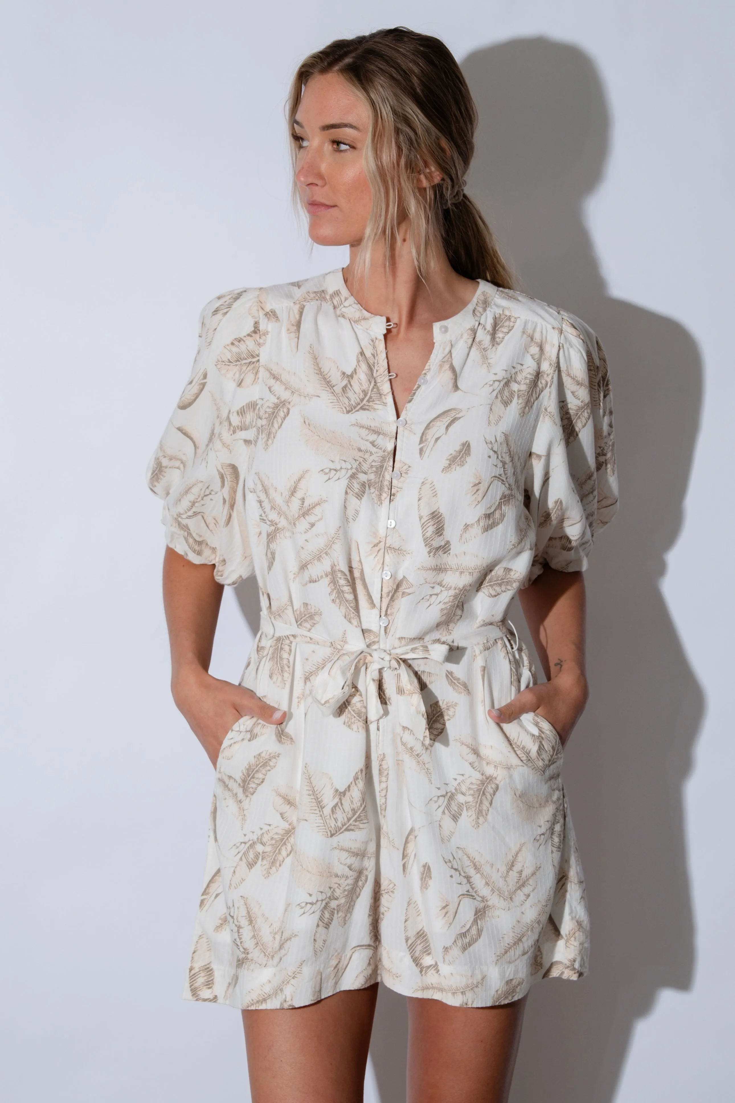Monet Bubble Sleeve Romper