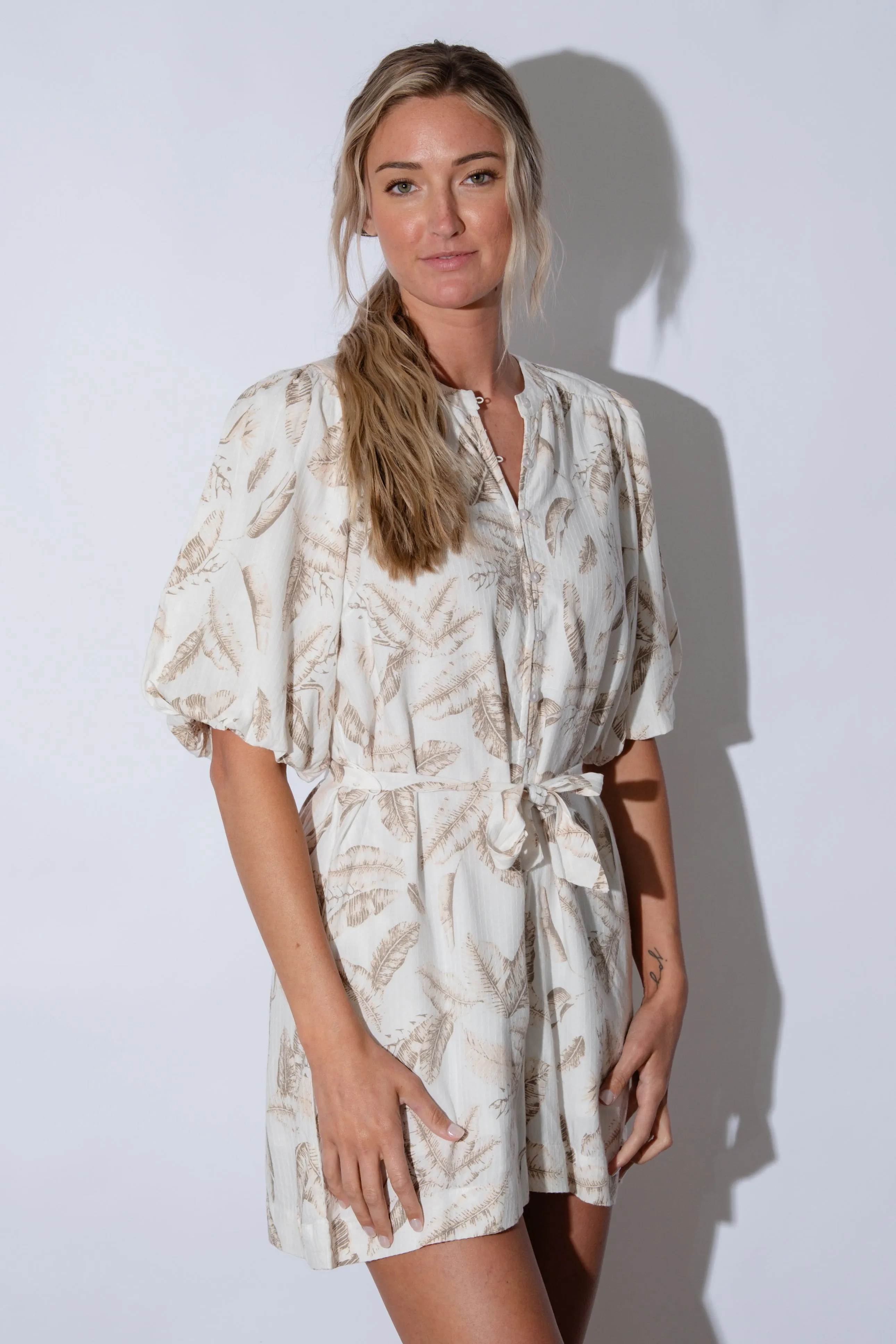 Monet Bubble Sleeve Romper