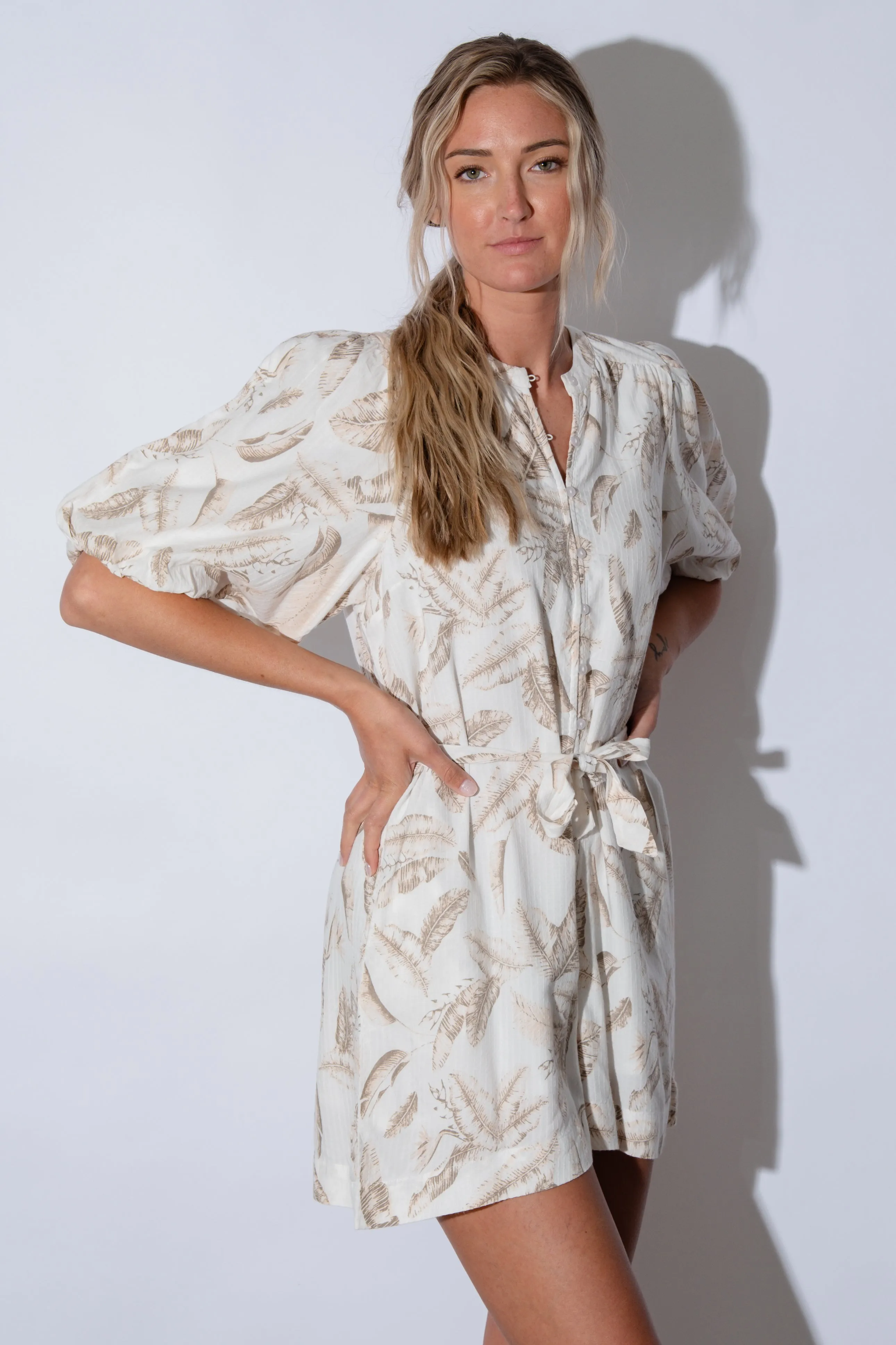 Monet Bubble Sleeve Romper