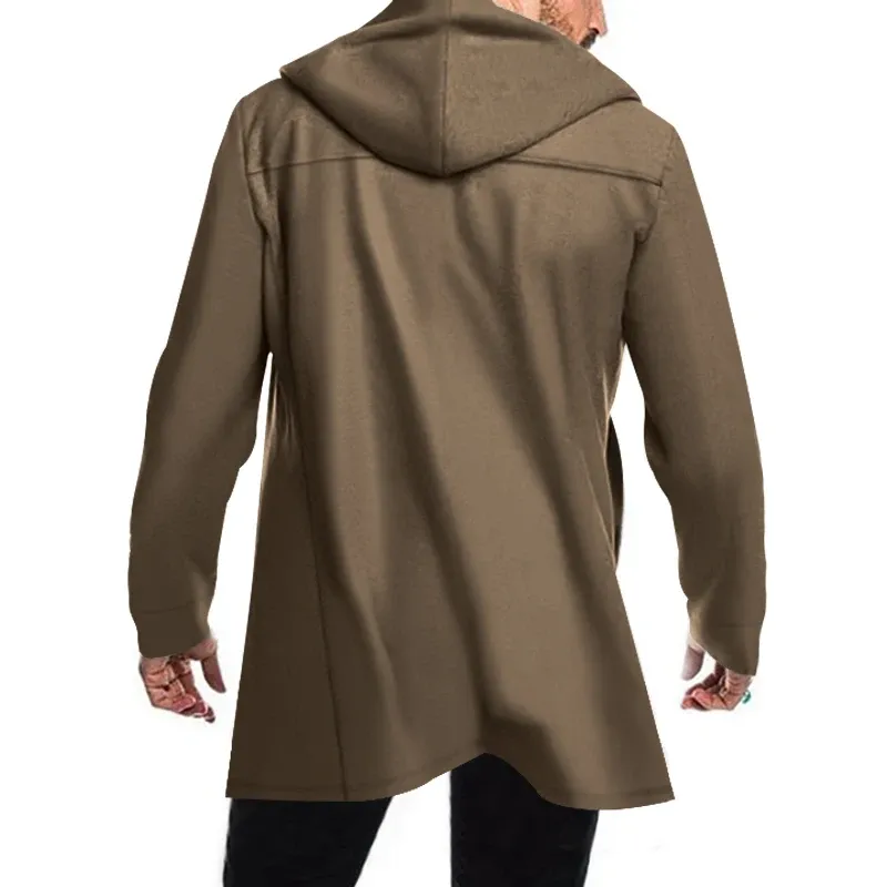 Narviky - Dubbel Geknoopte Heren Mantel - Casual Slim Fit Jas met Capuchon
