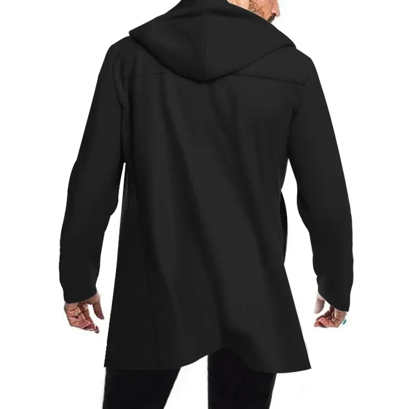 Narviky - Dubbel Geknoopte Heren Mantel - Casual Slim Fit Jas met Capuchon
