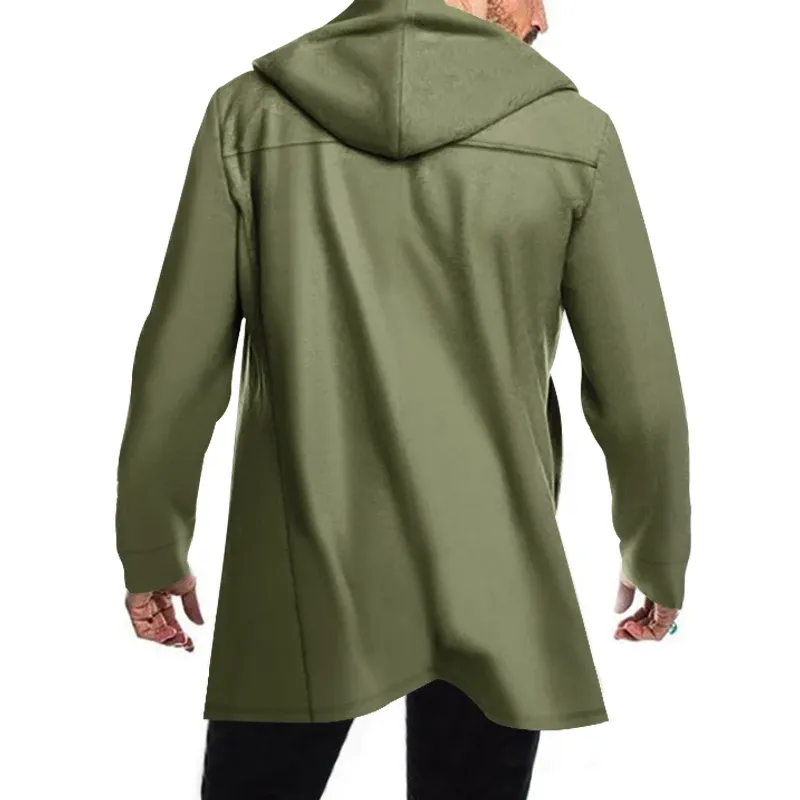 Narviky - Dubbel Geknoopte Heren Mantel - Casual Slim Fit Jas met Capuchon
