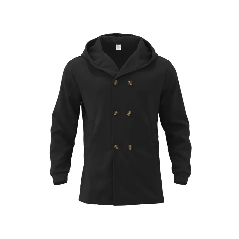Narviky - Dubbel Geknoopte Heren Mantel - Casual Slim Fit Jas met Capuchon
