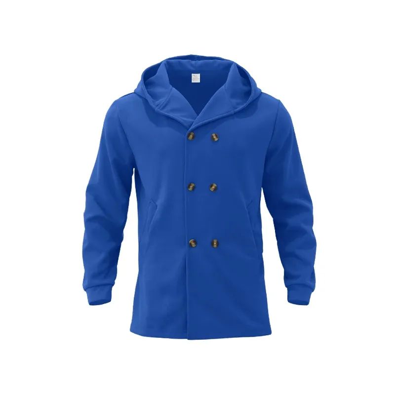 Narviky - Dubbel Geknoopte Heren Mantel - Casual Slim Fit Jas met Capuchon