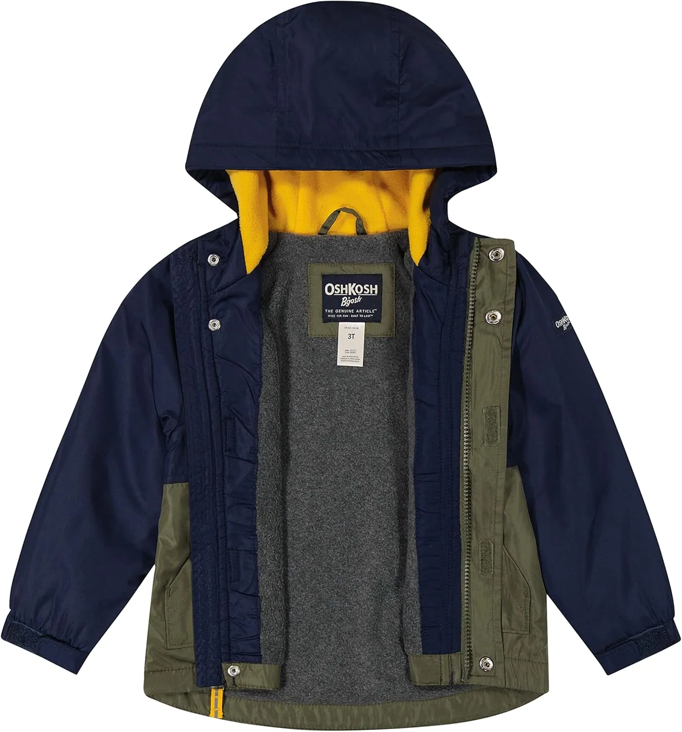 OSHKOSH B'GOSH Baby Boys' Midweight Water-Resistant Hooded Jacket