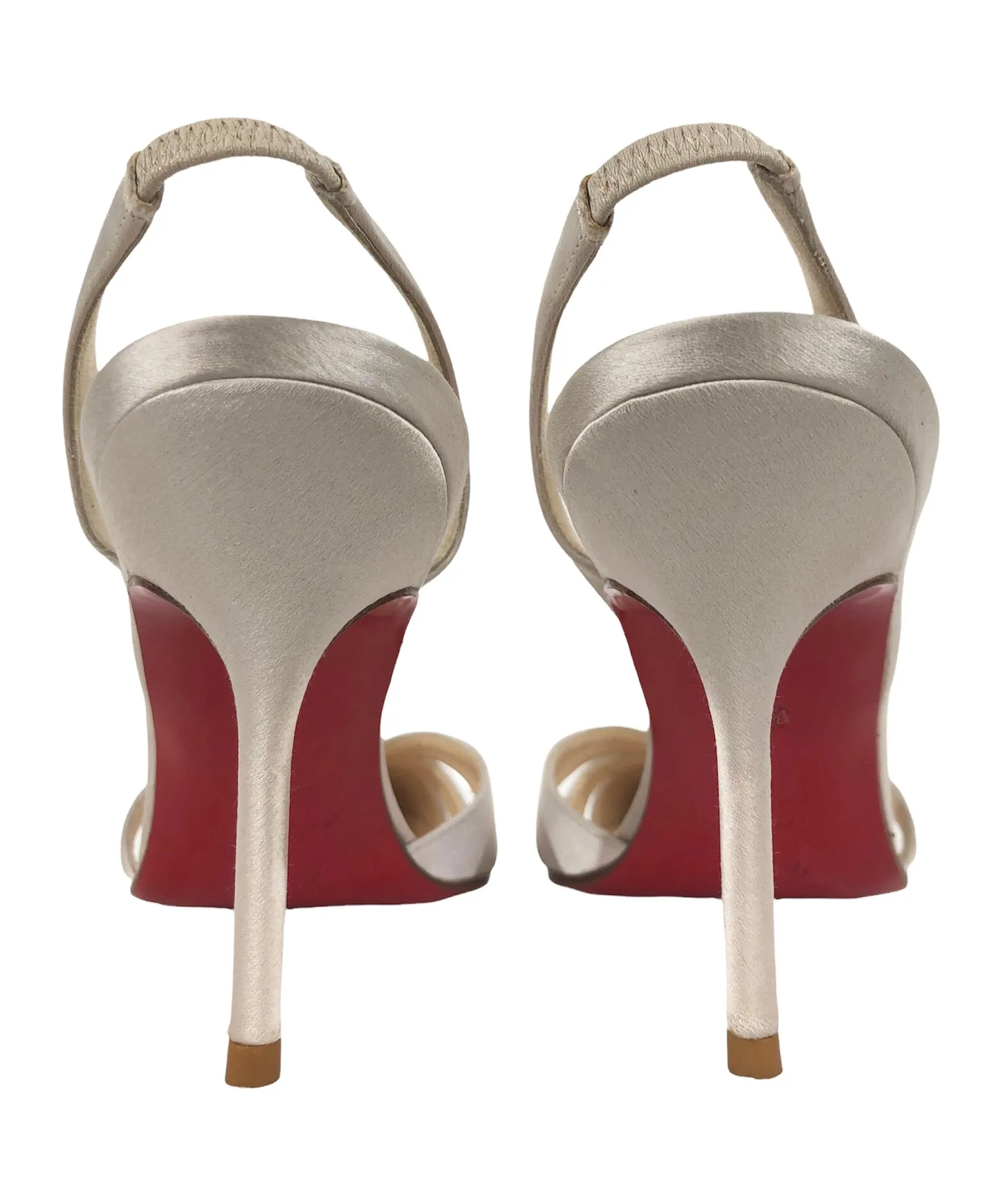 Oyster Satin Slingbacks Pumps | Size US 7.5 - FR 38