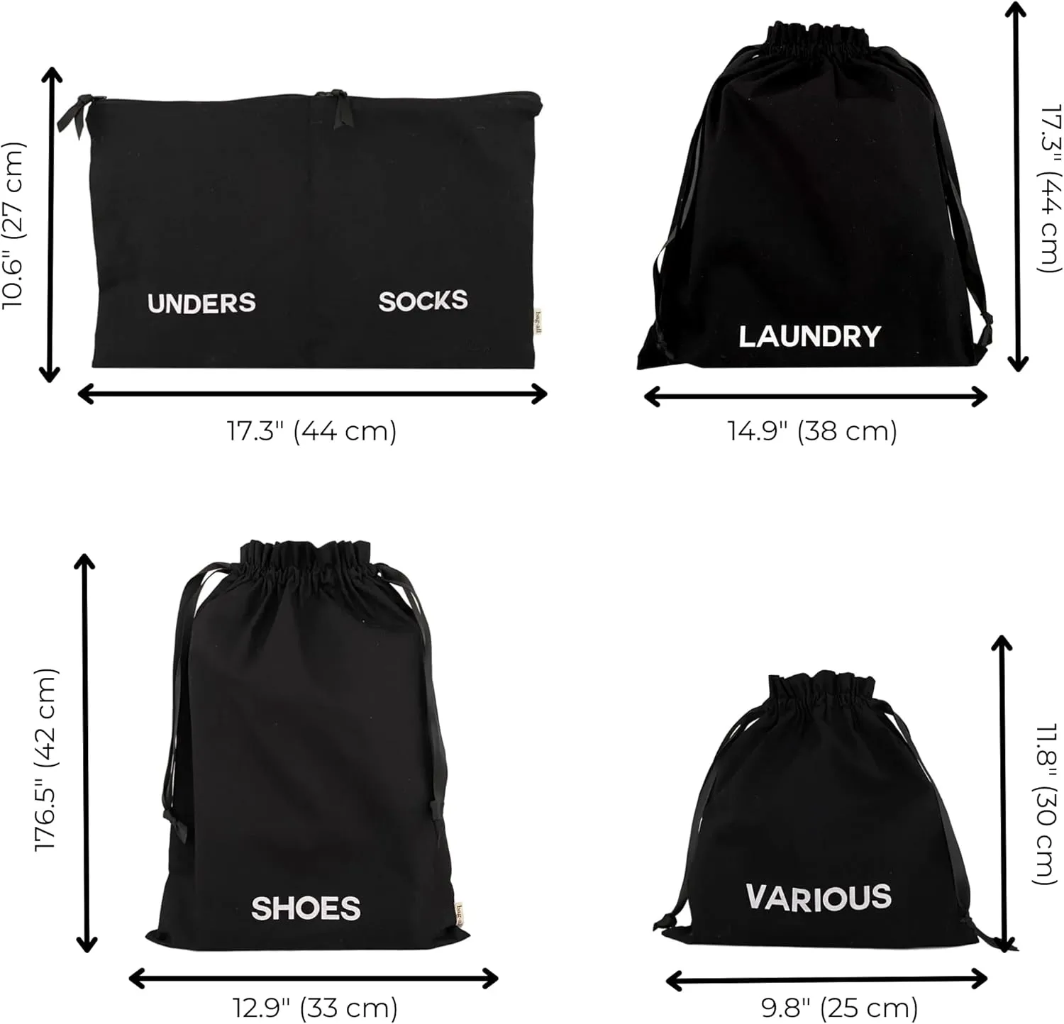 Packing Cubes for Travel | Luggage Organizers for Suitcase with Monogramming | Travel Storage Cubes for Organizing | Luggage Organizer Bags | Traveling Essentials | Pack of 8 | Black