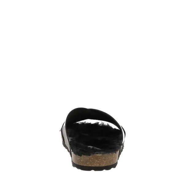Plakton 101051 Black Leather Cross-Strap Sandals