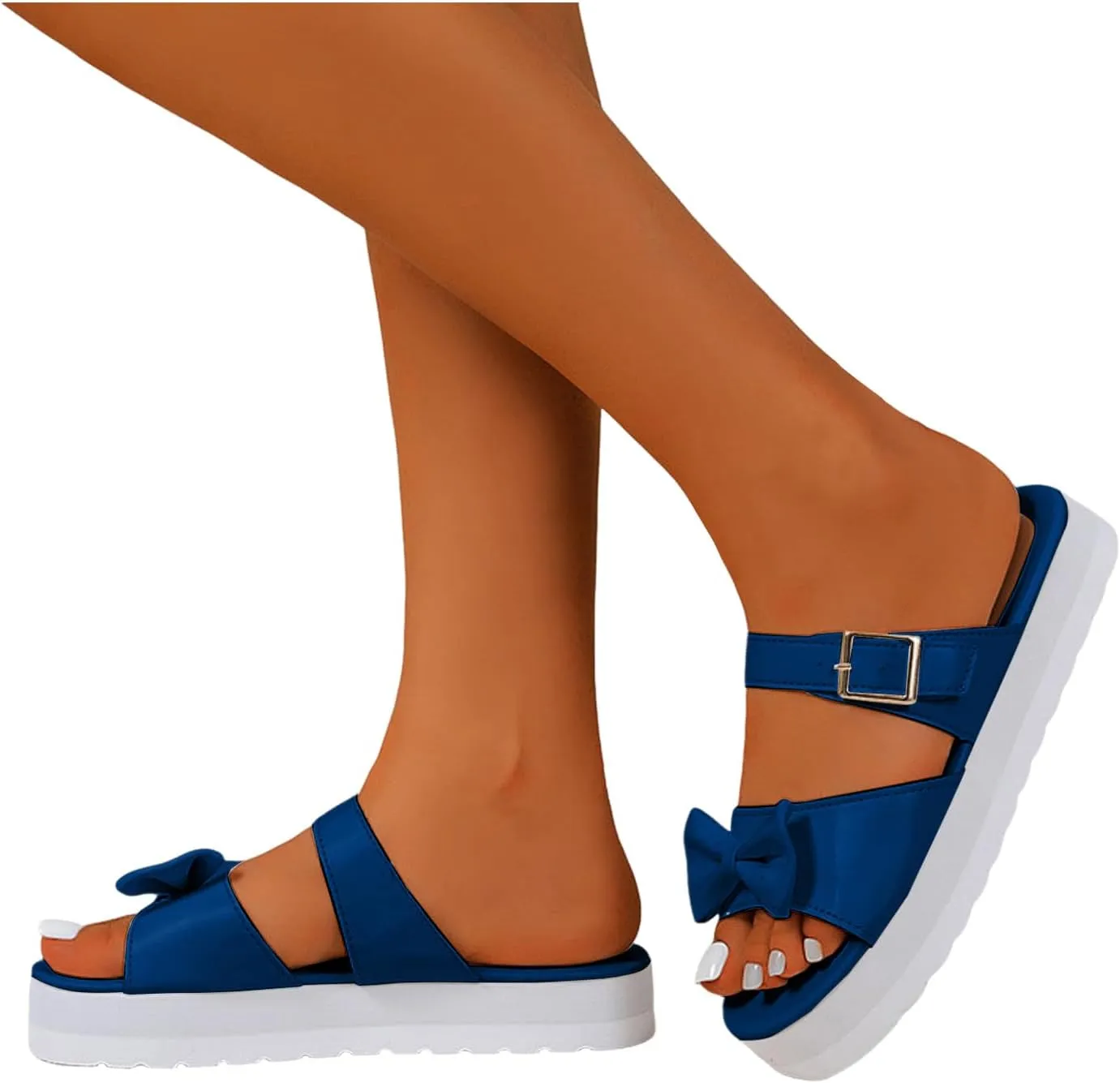 Platform Sandals for Women Slip On Casual Wedge Sandals Summer Beach Flat Shoes Comfy Slippers for Women