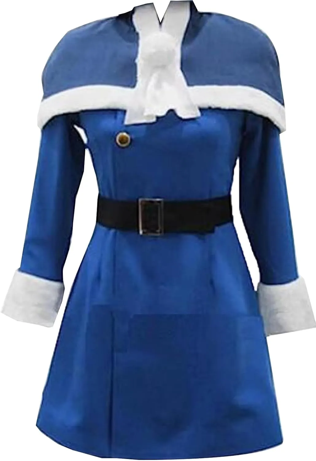Poetic Walk Anime Womens Cosplay Juvia Loxar Costume Lolita Blue Dress Hat Cap Cloak Uniform
