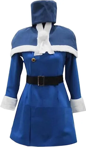 Poetic Walk Anime Womens Cosplay Juvia Loxar Costume Lolita Blue Dress Hat Cap Cloak Uniform