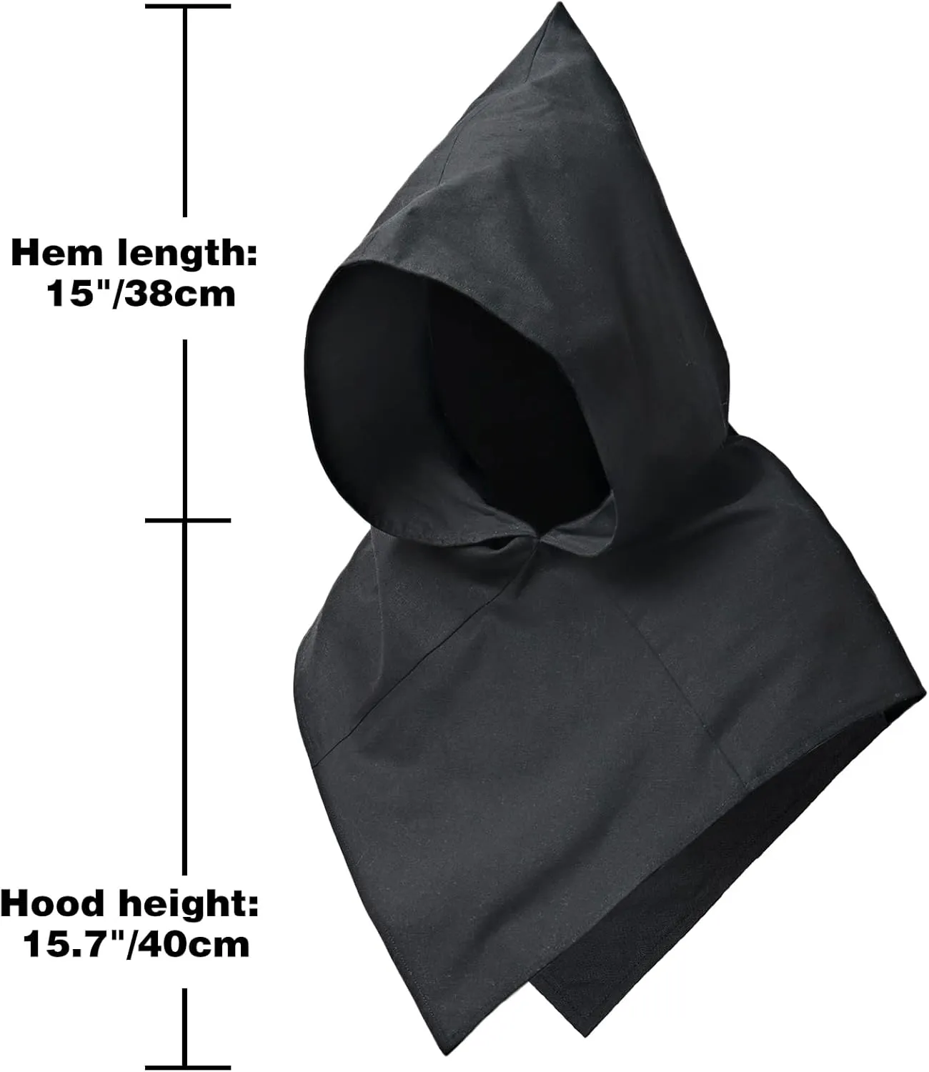 PROCOS Medieval Cowl Hat Linen Pointed Hem Hooded Cloak Cape With Lining Halloween Cosplay Accessory