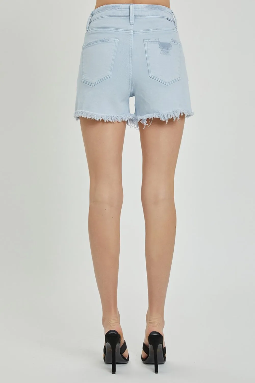 RISEN Distressed Detail Denim Shorts