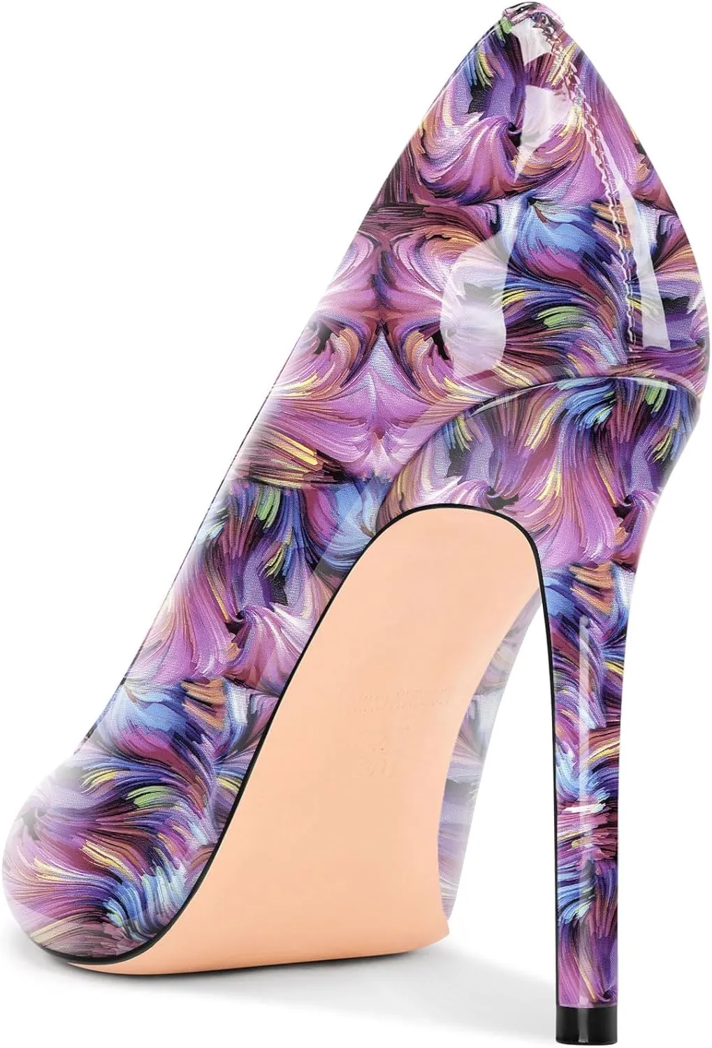 Saekcted Womens Stiletto High Heel Pointed Toe Pumps Slip-on Party Basic Classic Patent Leather 3.9 Inches Heels
