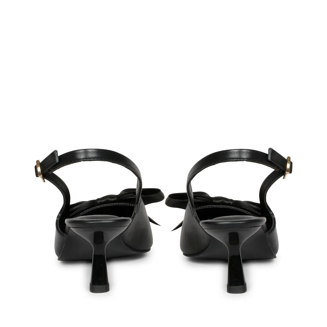 Saint Toria Black Bow Embellished Leather Pumps