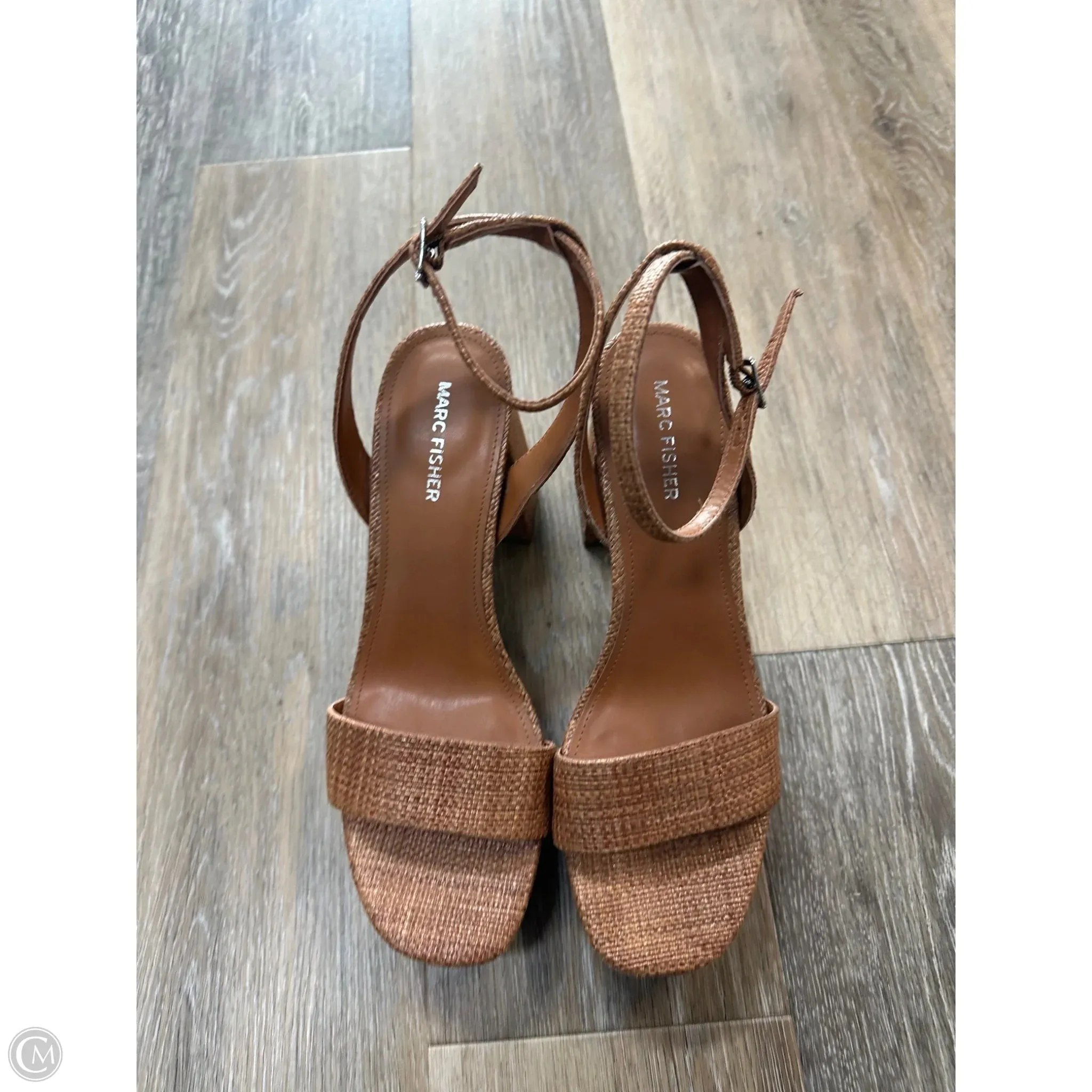 Sandals Heels Block By Marc Fisher In Brown, Size: 10
