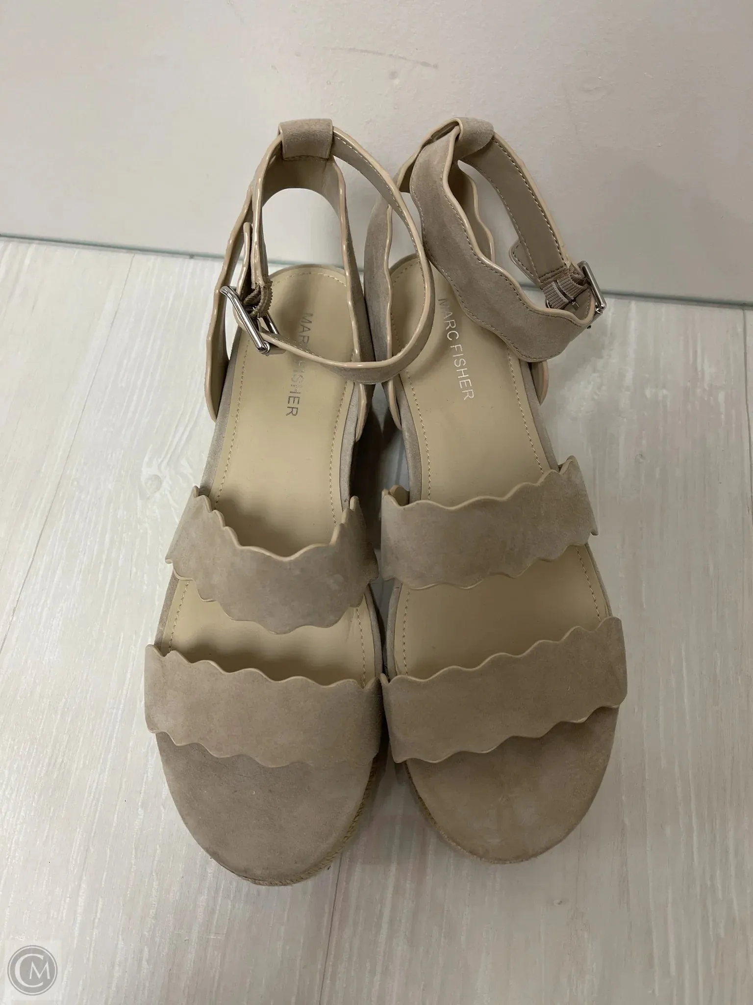 Sandals Heels Platform By Marc Fisher In Cream, Size: 9.5