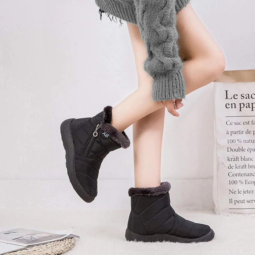 SBGMoSJ Short Winter Boots Extra Wide for Women Waterproof Snow Non Slip Winter Boots Waterproof Fashion Winter Boots for Women 2023 Womens Waterproof Boots Botas De Invierno Para Mujer Con Tacones