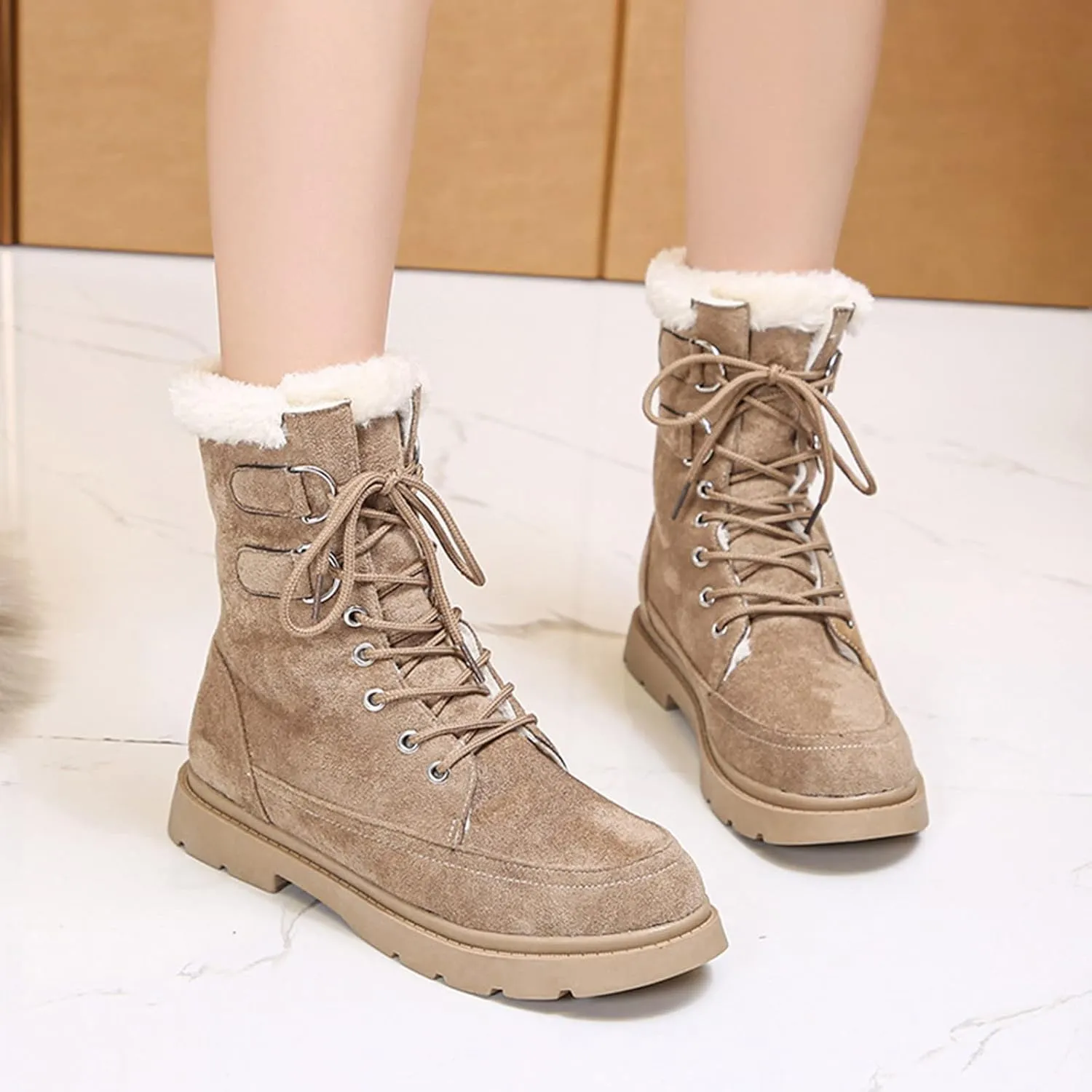 SBGMoSJ Winter Boots for Woman Cute Women's Wide Width Waterproof Slip on Ankle Boots for Swollen Feet Winter Woman Boots Women's Tall Black Winter Boots Waterproof Winter Boots Youth