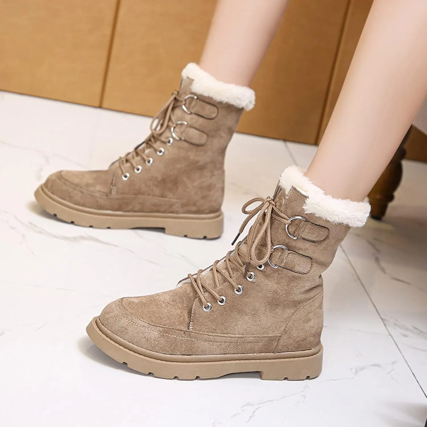 SBGMoSJ Winter Boots for Woman Cute Women's Wide Width Waterproof Slip on Ankle Boots for Swollen Feet Winter Woman Boots Women's Tall Black Winter Boots Waterproof Winter Boots Youth