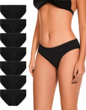 SIMIYA 7/10 Pack Cotton Underwear for Women Stretch Hipster Underwear Panties Breathable Soft Bikini Underwear