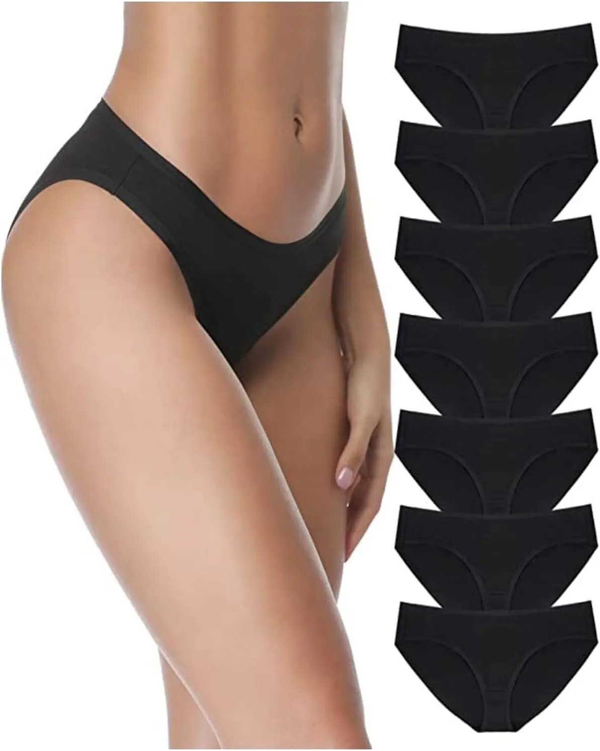 SIMIYA 7/10 Pack Cotton Underwear for Women Stretch Hipster Underwear Panties Breathable Soft Bikini Underwear