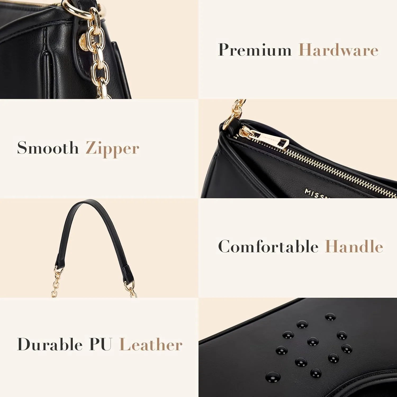 Small Shoulder Bag for Women Trendy Clutch Mini Hobo Handbag with Zipper Closure Genuine Leather Bags for Daily Outfits