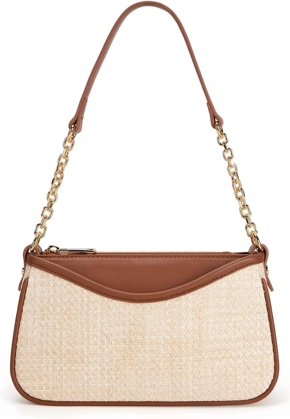 Small Shoulder Bag for Women Trendy Clutch Mini Hobo Handbag with Zipper Closure Genuine Leather Bags for Daily Outfits